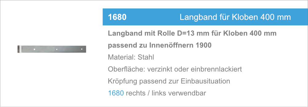 1680 Langband für Kloben 400 mm